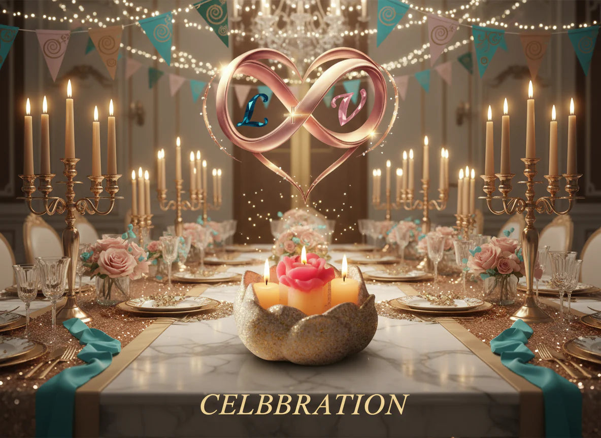 Lotus holder on decorated table